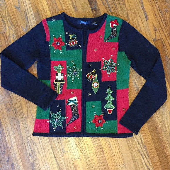 Sweaters - Ugly Christmas sweater cardigan holiday leopard